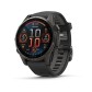 Часы Garmin Fenix 8, 43 мм, AMOLED, Sapphire Carbon Gray DLC Titanium with black/pebble gray silicone band