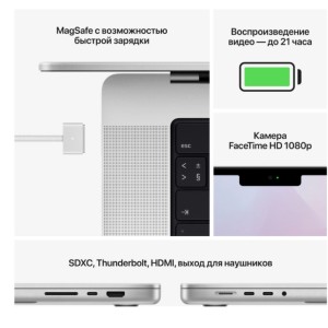 Apple MacBook Pro 14 MKGR3 Silver (M1 Pro 8-Core, GPU 14-Core, RAM 16GB, SSD 512GB)