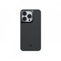 Противоударный чехол Pitaka MagEZ Pro 3 для iPhone 14 Pro (6.1") черно-серый кевлар (арамид)